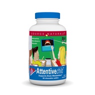 Source Naturals Attentive Child 60 Chewable Wafers Cognitive Support DMAE Magnesium Zinc