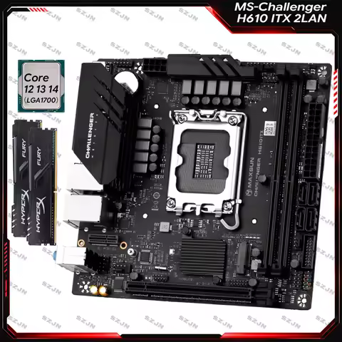 MS-Challenger DIY Kit H610 ITX Motherboard Set Support Intel Core 12th 13th 14th Gen CPU 32GB DDR4 3