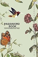 Password book with alphabetical tabs: Floral password logbook for Logins ,log book for passwords use