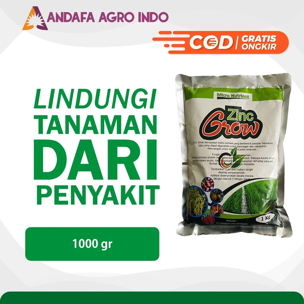Obat Asem Aseman Untuk Padi Pupuk Zink 1 Kg Zinc Grow Obat Padi Daun Kuning Padi Ambles
