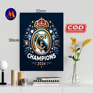 REAL MADRID THEME WALL DECORATION REAL MADRID WOODEN POSTER/ HOME WALL DISPLAY REAL MADRID POSTER