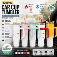 Thermos Cup Stainless Steel Vacuum Tumbler with Straw Water Bottle 1200ml 890ML Coffee