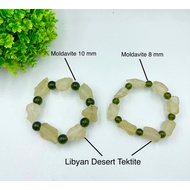 100% Natural Moldavite Beads With Raw Libyan Desert Tektite 19 cm Bracelet for Healing and Meditation Reiki Bracelet