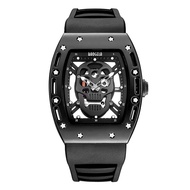 Watches for Men Luxury Skeleton Skull Rectangle Dial, Luminous Hands Men Wrist Watch, Japanese Quart