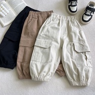 Boys' Cargo Pants Plain Color Children's Pants Spring and Autumn Style Pants Children's Cargo Pants 