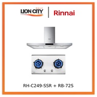 Rinnai RH-C249-SSR Chimney Cooker Hood + RB-72S Stainless Steel Hob