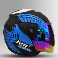 Helm EVOLUTION Half Face Model Seperti Helm Gm Original Murah Motif VENOM Untuk Pria Dan Wanita Dewa