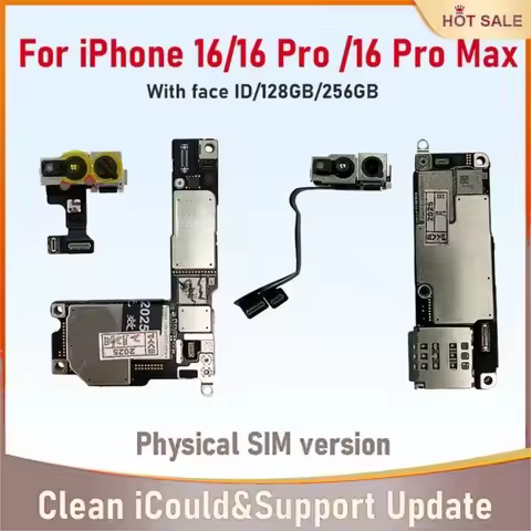 Motherboard For iPhone 16 Pro /16 Pro Max Placa With Face ID 256g /512G Unlocked Cleaned iCloud Phys