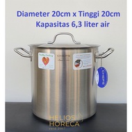 Bima Chefs Stock Pot D20cm x H20cm, 6.3L, Stainless Steel SUS-304 (Body Only) Tall Pot