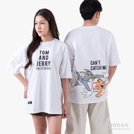 URBAN : MENS OVERSIZED TEE TOM AND JERRY เสื้อยืดโอเวอร์ไซส์ผู้ชาย รุ่น 1FLTJMT5010 สี ไวท์ - White