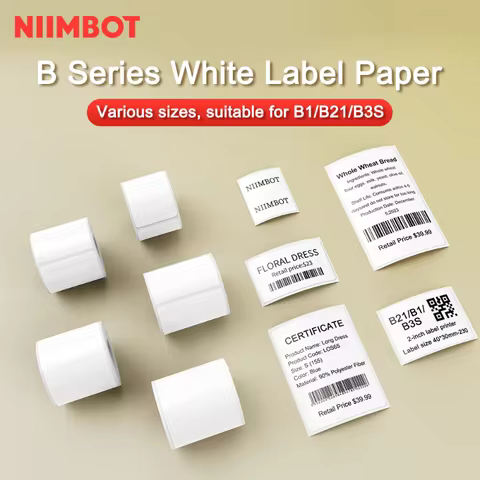 Niimbot B21/B3S Thermal White Label Paper Thermal Label Paper Clothing Tags Price List Food Labeling