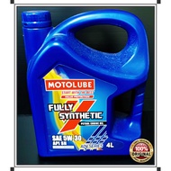 MOTOLUBE Fully Synthetic Petrol Engine oil 5W-30 SN 4L Minyak Hitam Minyak Pelincir kereta
