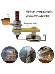 1入組汽車車身維修機接地夾銅焊接工具，配有強力磁鐵和顏色差異