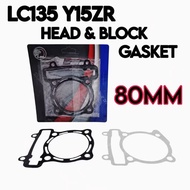 LC135 LC 135 Y15 Y15ZR HEAD BLOCK GASKET 70MM 72MM 73MM 74MM 76MM 78MM 80MM HEAD & BLOCK GASKET LEO 