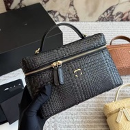 Woven bag, box bag, handbag, genuine leather bag, women's 6e2