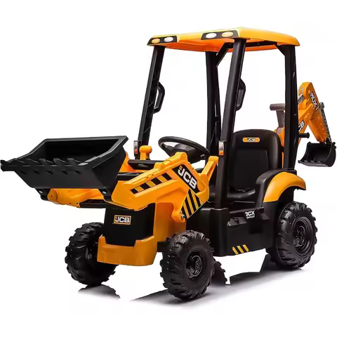 12V JCB Ride On Excavator with Remote Control Ride On Car 3 8 with Front Loader Backhoe Digging Arm 