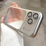 全城熱賣 - 高級電鍍PC超薄磨砂適用iphone17pro殼新款蘋果17promax保護套16pro簡約高級感15pm帶鏡頭膜防摔硬殼輕奢iPhone 12 Pro Max奢華【銀色】PC電鍍磨砂殼