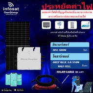 ชุดโซล่าเซลล์ Infosat Micro Inverter 600W รุ่น WVC 600W พร้อมแผงโซล่าเซลล์ DEEP BLUE 3.0 Half-cell 5