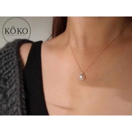 8mm akoya pearl diamond pendant necklace, Japanese seawater pearl, white diamond, 18k yellow gold