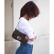 N8X3 22 New Style FF Baguette Bag Cowhide vintage Medieval Underarm Bag Canvas Presbyopia One-Should