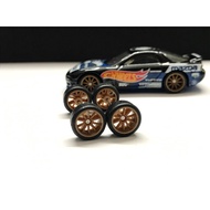 Z247 Hotwheels Rubber Wheels Tayar Getah 10 Spoke CE28 Bronce 10mm Long Axle JDM
