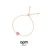 APM bracelet Monaco brand สีชมพูแม่รักสร้อยข้อมือหัวใจสาวปรับกุหลาบทองแฟชั่นมือตกแต่งของขวัญวันเกิด 