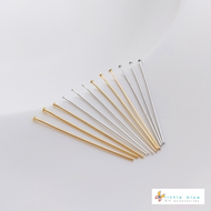 100ps pin color preserving 18K clad gold accessories platinum silver 14K light gold t-pin flat head 