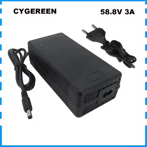52V Li ion Battery Charger 58.8V 3A DC 14S 51.8V 52 V Lithium 20AH 18650 Battery Charger with Fan XL