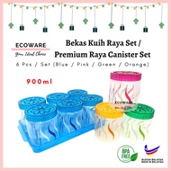 ECOWARE 6pcs Bekas Kuih Raya Set / Cookies Container Set / Bekas Kuih Raya / Balang Kuih Raya Set / 