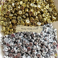-+150pcs Metallic Round Letter Beads - Gold Round Letter Beads - Silver Round Letter Beads