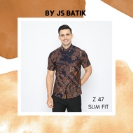 CODE Z 47 -  BAJU KEMEJA BATIK LELAKI LENGAN PENDEK SLIM FIT PREMIUM QUALITY
