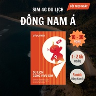 VIVU SIM 4G Đông Nam Á (1Gb - 2Gb/ngày) 05 nước - Gói dài ngày