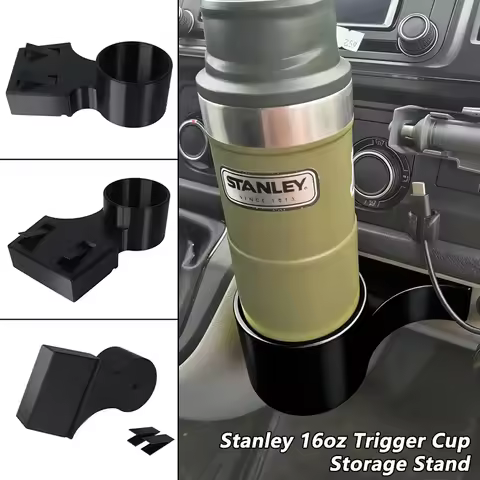 Car Cup Holder Organiser Storage Compartment Clip-On Adhesive Mount For Volkswagen T6 Stanley 16oz C