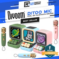 Divoom Ditoo Mic Pixel Art Bluetooth Speaker with Microphone [Karaoke Mode/Customizable Pixel Art LE