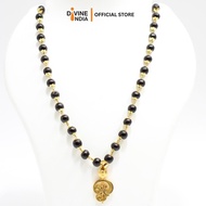 Om German Silver Pendant Karungali Malai | Ebony Wood 8MM Beads Necklace | Karungali Necklaces | Om