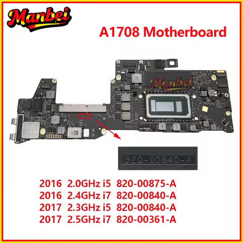 Laptop A1708 Motherboard For Macbook Pro 13" A1708 Logic Board 820-00875-A 820-00840-A 820-00361-A 2