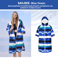 【A VOGUE】 Hooded Swimming Bathrobe Absorb Water Quick-Drying Bath Towel Diving Beach Towel Outdoor