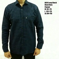 Amazingshop1 A031 Long Check Black Navy