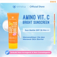 Emina Sun Battle Bright Glow SPF 35 PA+++ - Sunscreen Serum Amino Vitamin C - Cerah, Ringan, Hydrati