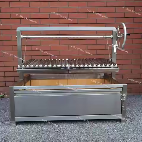 40" Wood Charcoal Grill Adjustable Height Stainless Steel Parrilla Gaucho Asado Argentine Grill