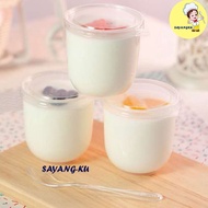 50Pcs/Pkt - Code J58 180ml U-Shaped Dessert Cup With Lid Disposable Pudding Jelly Cup Mousse Tiramitsu Cup Coconut Jelly