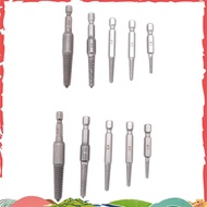 Screw Extractor Set,10 Pcs Screw Extractor,1/4inch Hex Shank Broken Screw Extractor,Screw Remover & 