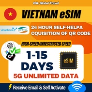 【CSL】Vietnam eSIM  |  1-10 Days | UNLIMITED HOTSPOT GB+Call  | High-Speed DATA | Travel Prepaid Digi