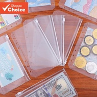 LR A4 File Folder & Long Size Organizer, A6/A5 PP Binder Clear Cover 6 Holes Loose Leaf for Money St