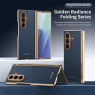 [ Samsung Galaxy Z Fold 3 ] Luxury Carbon Chrome Hardcase Adannu + Camera Protector For Samsung Gala