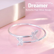 New Arrival 999 Sterling Silver Butterfly Bracelet Simple Jewelry Gift Ladies Gift-September New Sty