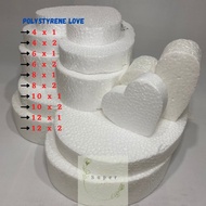 Polyfoam Heart shape/Foam Hiasan Bekas Cincin/Polystyrene Foam Love/Gabus Putih/Gabus Hantaran/心形保丽龙