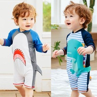 Mobely Kid Baby Swimwear Adorable Shark Decor One-piece Swimsuit Dinosaur Print Swim Wear F1-6years Kid Baby Boys