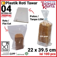 Plastik OPP Roti Tawar 22x395 Tanpa Lem TEBAL Isi 100 Packing Bening Kemasan Bakery Non Seal