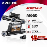 Azdome M660 4K Ultra HD 4-Channel Front, Rear, Left & Right Dash Cam Night Vision App Control Car Ca